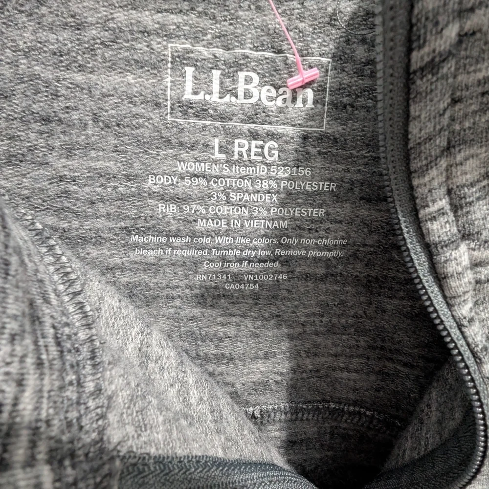 L.L. Bean Womens Gray Zip-Up Jacket Large Outdoor Cozy - Picture 8 of 11